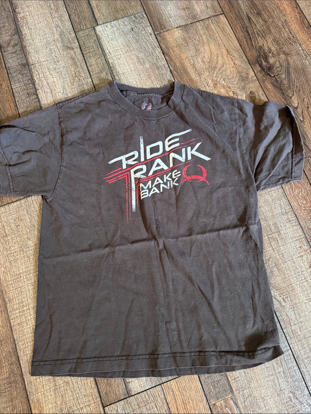 Cinch Black Short-Sleeve Graphic Tee with Red & White Ride Rank Make Bank